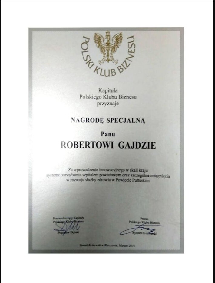 Dyplom lub wyróżnienie Gajda-Med – 02