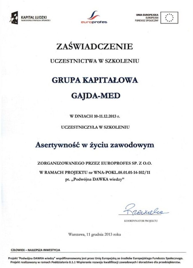 Dyplom lub wyróżnienie Gajda-Med – 16