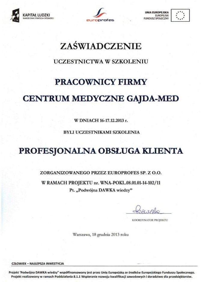 Dyplom lub wyróżnienie Gajda-Med – 19