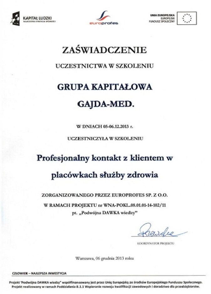 Dyplom lub wyróżnienie Gajda-Med – 20
