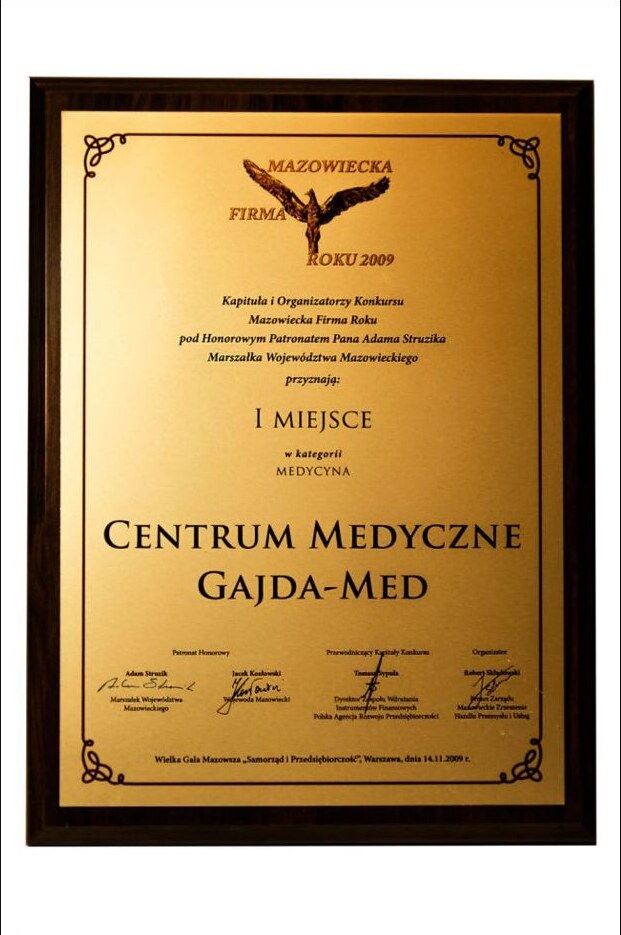 Dyplom lub wyróżnienie Gajda-Med – 24